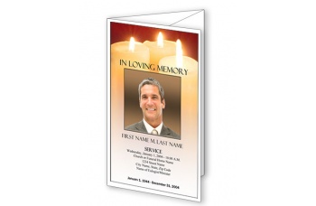 Sacred Candles Trifold Funeral Program Template