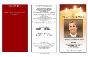 Sacred Candles Trifold Funeral Program Template