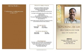 Shine Brightly Trifold Funeral Program Template