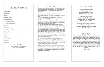 Wade in Water Trifold Funeral Program Template