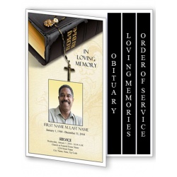 Bible Memories Funeral Program Template - 4 Page Graduated Fold