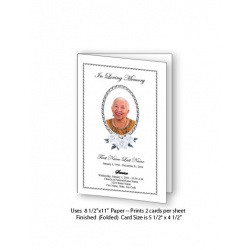Classic Floral Funeral Card Template
