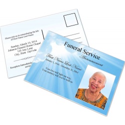 Blue Sky Funeral Announcement Template