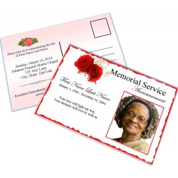 Red Rose  Funeral Announcement Template