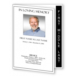 Plain Funeral Program Template - Graduated Fold
