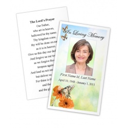 Beautiful Butterfly Memorial Prayer Card Template