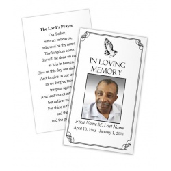Praying Hands Memorial Prayer Card Template