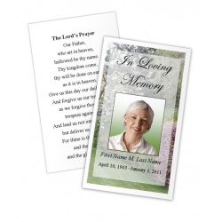 Spring Garden  Memorial Prayer Card Template