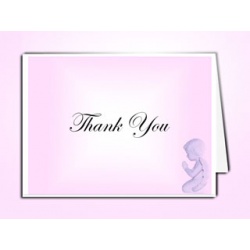 Precious Pink Angel Thank You Card Template