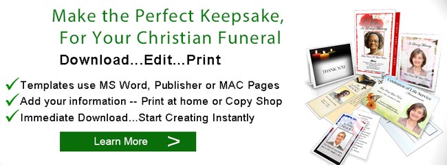 funeral keepsakes christian banner