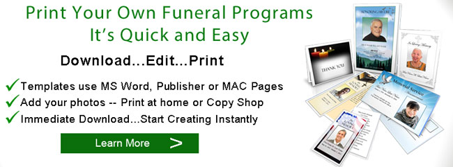 funeral program print banner