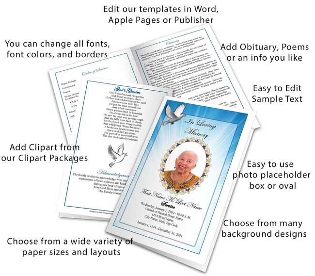 funeral program template elements