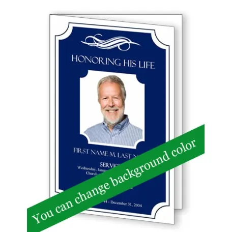 Memorial Plaque funeral program template, front cover