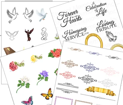 Memorial clipart sample sheet