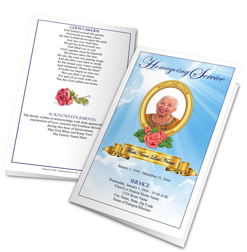 Obituary Program with Clipart