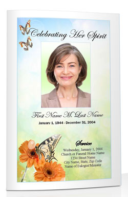 butterfly funeral program template