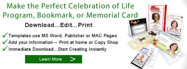 celebration of life program banner