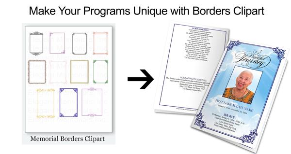 funeral program clipart borders ad