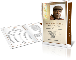 funeral program sample graduated fold