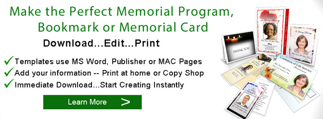 memorial programs cards banner