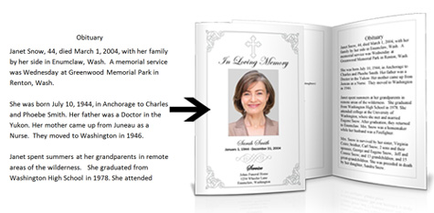 obituary template ad