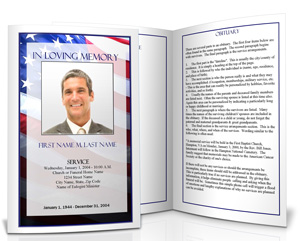 Military Veteran Memorial Funeral Template Patriotic Armed Forces