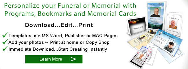 personalize funeral program banner