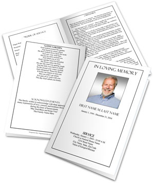 plain funeral program template sample