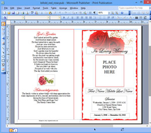 free funeral program template microsoft publisher