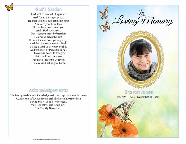 Sample Funeral Booklet