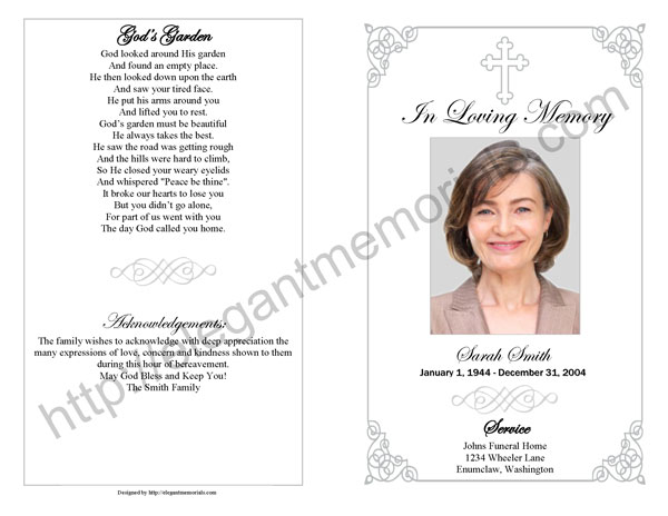 Memorial Service Program Sample Funeral Programs Examples For